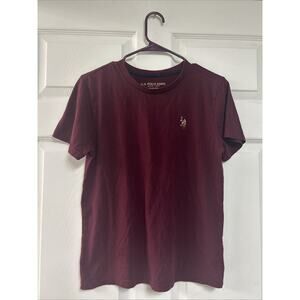 U.S. Polo Assn. Youth XL 14/16 Maroon Crewneck T-Shirt Logo Embroidered Tee